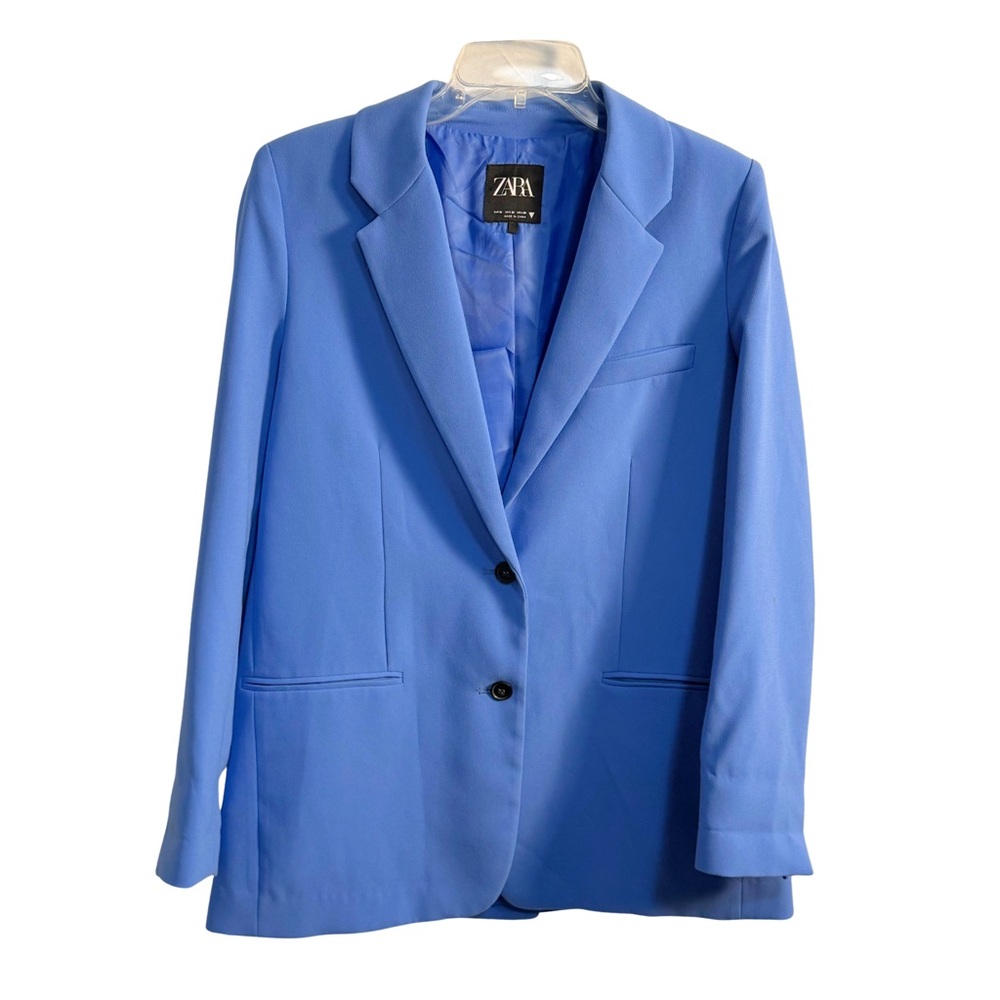 Zara Purplish Blue Classic Blazer‎ Size Medium Corpcore Layering Versatile Chic